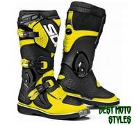 Sidi FLAME KIDS Bottes moto tout-terrain - Enduro pour Enfants en microfibre - noir jaune 38