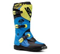 Sidi Flame Bottes De Motocross pour enfants, noir/bleu/jaune, Taille 34