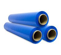 SIDI Lot de 3 films pour emballage, film bleu, papier film, rouleau de plastique protecteur de meubles, boîtes de déménagement, plastique recouvrant tout 50 cm x 300 m étirables - SIDI (3 unités, bleu