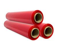 SIDI Lot de 3 films pour emballage, film rouge, papier film, rouleau de plastique protecteur de meubles, boîtes de déménagement, plastique recouvrant tout 50 cm x 300 m étirables - SIDI (3 unités