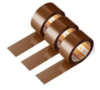 Sidi Lot de 3 rubans adhésifs pour emballages de déménagement et d'expédition Marron 36 mm x 120 m