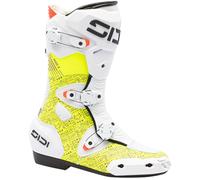 Sidi Mag-2 Air Bottes de moto, Blanc/jaune néon, Taille 41