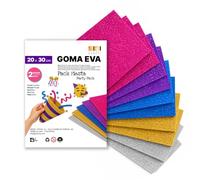 SIDI Mousse EVA Pailletée Pack Fête 20x30cm 5 Feuilles Foamy