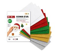 SIDI Mousse EVA Pailletée Pack Noël 20x15cm 10 Feuilles Foamy