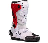 Sidi Rex Air Bottes de moto, blanc-rouge, taille 42 pour homme
