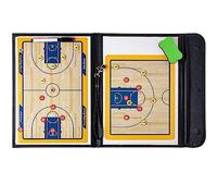 SIDID Tableau Plaquette Basketball Coach, Tableau Tactique de Basket-Ball Pliable, Tableau Tactique D'entraîneur Magnétique avec Marqueur, Couverture en PU