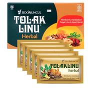 Sido Muncul Tolak Linu Herbal - Boisson Traditionnelle au Gingembre, Curcuma et Cannelle - Pack de 5 Sachets Prêts à Consommer