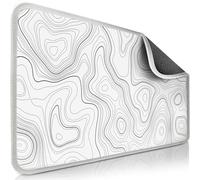 Sidorenko Maxlvl Tapis de souris de jeu XXL Blanc - Grand tapis de souris 900 x 400 mm - Sous-main antidérapant pour jeux et bureau - Bords sans franges - Grand tapis de souris précis et durable