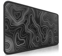 Sidorenko Maxlvl Tapis de souris de jeu XXL Noir - Grand tapis de souris 350 x 260 mm - Sous-main antidérapant pour jeux et bureau - Bords sans franges - Grand tapis de souris précis et durable