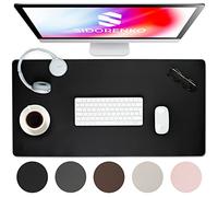 Sidorenko sous Main Bureau 80x40 cm Effaçable en Cuir PU Noir - Tapis de Souris XXL Imperméable - Tapis de Bureau Grand Format - Desk Mat Antidérapant - Mouse Pad Bords Cousus
