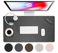 Sidorenko sous Main Bureau 80x40 cm en Cuir PU Gris foncé - Tapis de Souris XXL Imperméable - Tapis de Bureau Grand Format - Desk Mat Antidérapant - Mouse Pad Enfant Bords Cousus