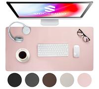 Sidorenko - Sous-main de bureau en cuir synthétique - 80 x 40 cm - Rose - Avec bords cousus - Tapis de bureau résistant à la rouille - Grand sous-main - Tapis de souris XXL