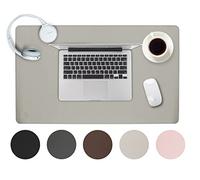 Sidorenko sous-Main en Cuir PU 60x35cm - Gris Clair - sous-Main avec Bords Cousus - Grand sous-Main - Tapis de Souris XXL - Tapis de Bureau