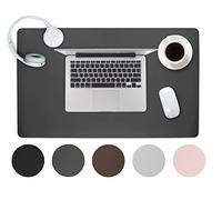 Sidorenko sous-Main en Cuir PU 60x35cm - Gris - sous-Main avec Bords Cousus - Grand sous-Main - Tapis de Souris XXL - Tapis de Bureau