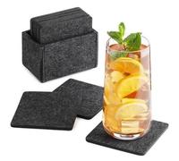 Sidorenko Sous-verre en feutre square pour verres - Lot de 10 boîte incl. - dessous de verre design gris pour boissons, tasses, bar, verre - Sous-verre en feutre de table Premium