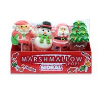 SIDRAL Marshmallow Lot de 16 pics de Noël - Bonbons de Noël - Bonbons de Noël - Sans gluten, sans allergènes, bonbons festifs (Noël)