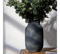 SIDUCAL Vase à Fleurs Rustique | Grand Vase en céramique de 24 cm | Herbe de la Pampa | Décoration de Ferme Moderne pour décoration d'intérieur, Table, Salon, étagère, cheminée, Noir