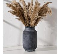 SIDUCAL Vase à Fleurs Rustique | Grand Vase en céramique de 24 cm | Vase à l'herbe de la Pampa | Vase Moderne pour décoration d'intérieur, Table, Salon, étagère, cheminée, Noir