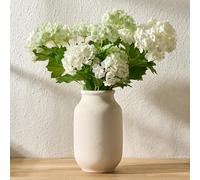 SIDUCAL - Vase Rustique Floral, en céramique, Style Moderne, pour Herbe de la Pampa, Ferme, décoration d'intérieur, Table, Salon, étagère, cheminée, Blanc, 24 cm