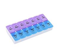 siduytin 7 jours hebdomadaire pilulier Portable 14 grilles AM PM grande capacité boîte de rangement conteneur tablette distributeur pour voyager