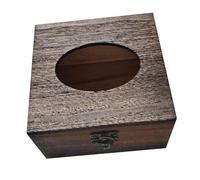 siduytin Boîte à mouchoirs en bois, porte-gants de toilette, porte-serviettes pour bureau, table, restaurant, 13 cm x 13 cm x 7,8, Brun, 13x13x7.8cm