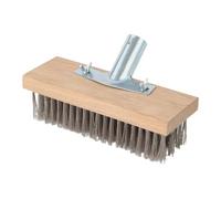 siduytin Brosse à récurer multi-usages en acier inoxydable, robuste et idéale pour le nettoyage des terrasses en bois, des patios béton et sols. Tête de brosse pour balai de terrasse acier