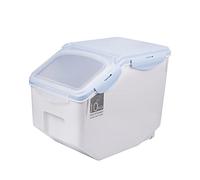 siduytin Conteneur de Stockage d'aliments pour Animaux de Compagnie Remplacement étanche à l'humidité Base de Rouleau Anti-Mites Couvercle Transparent scellé Boîtier de Couleur Unie, Bleu, 10 kg