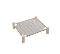 siduytin Découvrez la beauté Naturelle du Bois avec Notre hamac en Bois pour Chat. Les poteaux en Bois de Support du lit sont Faits de, Carré Gris, trompette53*48 * 13