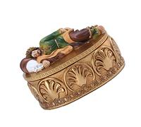 siduytin Dormir St Joseph Résine Statue Vintage Style Religion Cas Sculpture Bijoux Boîte De Rangement Figurine Table Décor