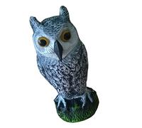 siduytin Faux Hibou leurre Chasse dissuasif Chat effaroucheur Statue tête Droite épouvantail pour la Lutte antiparasitaire en Plein air