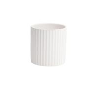 siduytin Ins rayé Pot de Fleurs en céramique Pots jardinière Plante Verte conteneur Rond Salon Bureau en Pot Ornement décoration, Blanc, 10 * 10cm