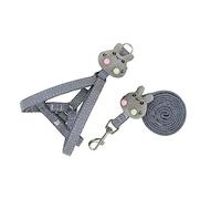 siduytin Laisses Harnais Chien Réglable Animal Corde Conduit Mignon Intéressant Sangle De Poitrine Laisse Ensemble Corgi Teddy Réutilisable Pet, Gris, S