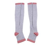 siduytin Manchon de jambe de compression Polyvalent à bout ouvert Fermeture à glissière sur le dessus Option pratique aidant les jambes minces pour l'exercice en cours d'exécution Chaussettes course