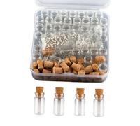 siduytin Mini bouteilles en verre, bouchons en liège, loisirs créatifs, mariage, anniversaire, fêtes, flacons transparents uniques pour présenter des trésors, petites bouteilles à souhaits, mini pots,