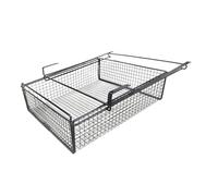 siduytin Panier de rangement coulissant sous étagère, organisateur de tiroir efficace en fer robuste. Ce panier rangement pour placard se glisse sous une étagère. , noir , M.