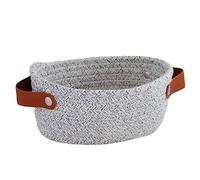 siduytin Panier de rangement nordique avec poignées conteneur tissé collations paniers télécommandés pliable pour armoire placards placard, Brun, L