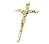 siduytin Pendentif crucifix plaqué or vieilli, décoration de foi pour la maison, artisanat fait à la main, mini petite croix, breloque Jésus sur support