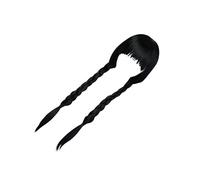 siduytin Perruques du Mercredi, Large Application, faciles à Porter, Bons Cadeaux pour Femmes, en Soie, Longues Tresses Noires tressées, Perruques Addams