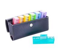 siduytin Pilulier hebdomadaire avec 21 grilles et fermeture magnétique sécurisée, gestion efficace des pilules en déplacement, boîte de rangement portable avec étui en cuir PU