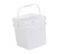 siduytin Seau carré Robuste avec poignée pour Le Rangement et bac de Rangement Multifonctionnel de 10 L pour Tous usages extérieurs, Blanc, 25.6 x 20.8 x 26.17 cm