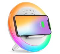 SIDVAR Veilleuse Bluetooth avec haut-parleur moderne à chargement sans fil, meilleur cadeau d'anniversaire pour adolescent, pour chambre à coucher, adolescent, garçon, veuillez utiliser l'adaptateur