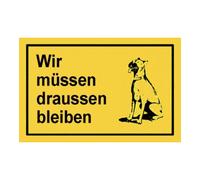 Siebdruck Jäger Panneau d’avertissement « Doit rester à l’extérieur » jaune Quantité:1