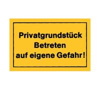 Siebdruck Jäger Panneau d’avertissement propriété privée jaune Quantité:1