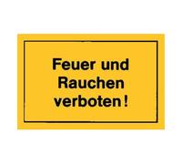 Siebdruck Jäger Panneaux d’interdiction Feu et Fumer interdit jaune Quantité:1