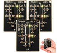 Siebkorb Morse Code Trainer Card Pro, outil d'entraînement interactif à DEL et audio télégraphe avec rétroaction en temps réel, enregistrement et lecture, PCB portable de poche pour l'apprentissage
