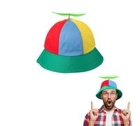 SIEBOLD Hélice Casquette hélicoptère Arc-en-Ciel Chapeau d&apos,hélice Chapeau Bob Été Soleil Protection Pêcheur avec hélice fluorescente Convient aux adultes（57Cm）