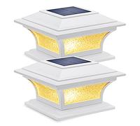 Siedinlar Lampadaire Solaire Lampe Solaire Exterieur 2 Modes Éclairage LED lumière Étanche Décorations pour 4x4 5x5 6x6 Poteaux En Bois Jardin Clôture Patio (2 PACK)