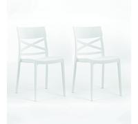 SIEDITI FUORI E DENTRO 2 chaises blanches en polypropylène pour intérieur et extérieur