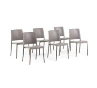 SIEDITI FUORI E DENTRO Chaises de Jardin en polypropylène avec Fibre de Verre, chaises empilables pour extérieur ou intérieur, Design Moderne et Minimaliste - Maria (6 chaises, Taupe)