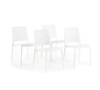 SIEDITI FUORI E DENTRO Chaises de Jardin en polypropylène avec Fibre de Verre, chaises empilables pour extérieur ou intérieur, Design Moderne et Minimaliste - Maria (4 chaises, Blanc)